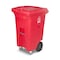 Toter 64 Gal. Red Hazardous Waste Caster Trash Can with Wheels and Lid Lock RMC64 - alternate 1